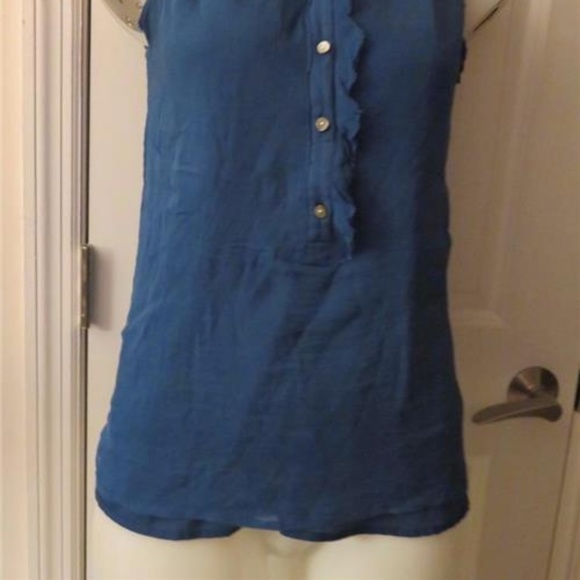 J.CREW DARK BLUE BUTTON DOWN BLOUSE SIZE 4*** - Picture 2 of 4